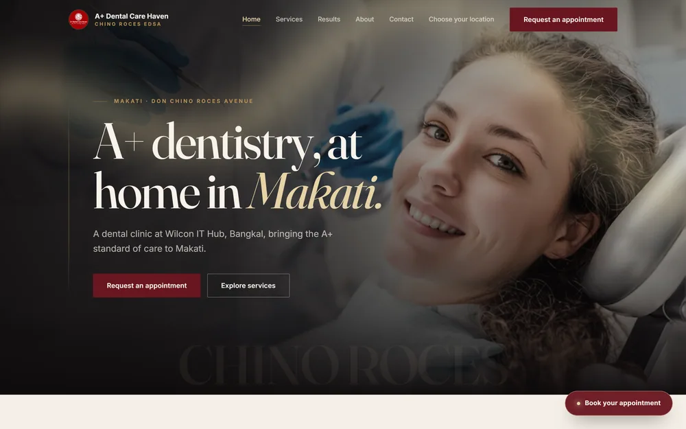 A+ Dental Care Haven website