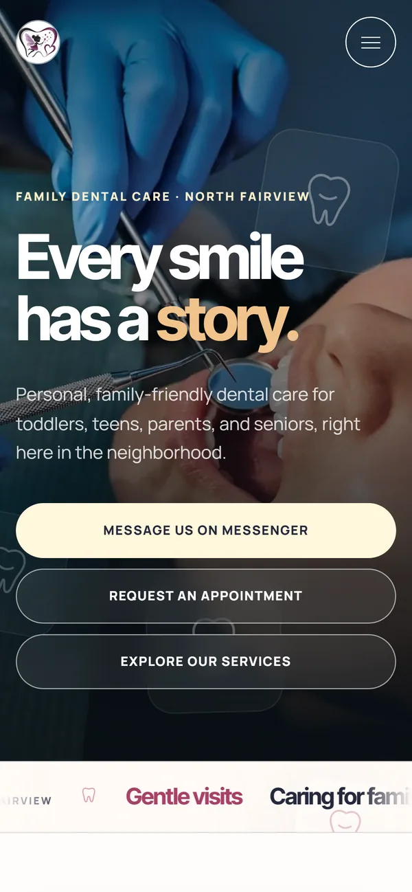 Tooth Tales Dental Clinic mobile interface